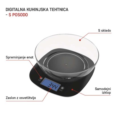 Kuhinjska tehtnica EV025 črna