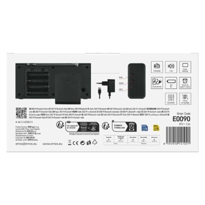 Přenosné rádio s Bluetooth, DAB / DAB+ / FM, černé