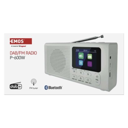 Prenosné rádio s Bluetooth, DAB / DAB+ / FM, biele