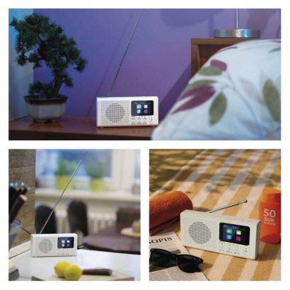 Prenosné rádio s Bluetooth, DAB / DAB+ / FM, biele