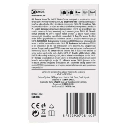 EMOS Vezeték nélküli érzékelő E06018, E6016