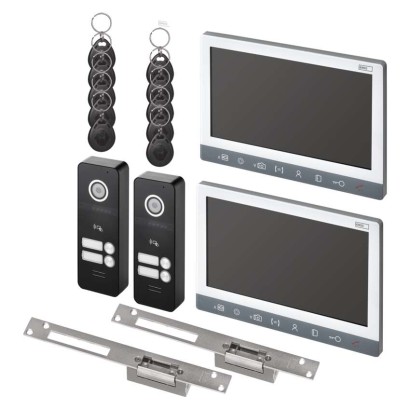 Video-Türsprechanlagen-Set EM-10AHD, 2 Eingänge für 2 Teilnehmer, 2 el. Schlösser auf/zu