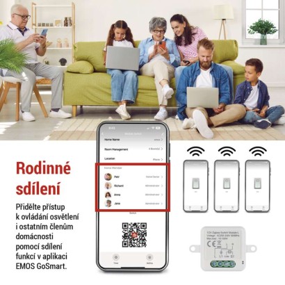 GoSmart modul spínací IP-2103SZ, ZigBee, 1-kanálový (nevyžaduje N vodič)