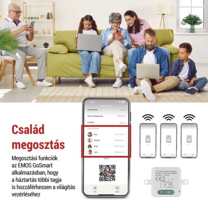 GoSmart kapcsolómodul IP-2103SZ, ZigBee, 1 csatornás (nem igényel N vezetéket)