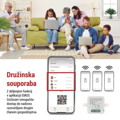 GoSmart stikalni modul IP-2103SZ, ZigBee, 1-kanalni (ne potrebuje žice N)