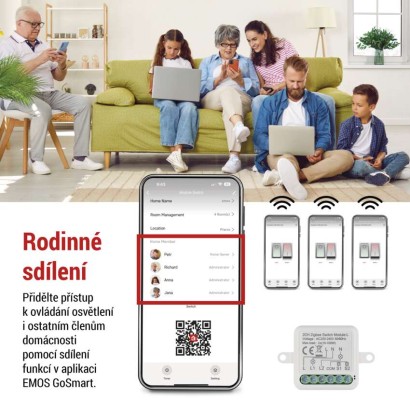 GoSmart modul spínací IP-2104SZ, ZigBee, 2-kanálový (nevyžaduje N vodič)
