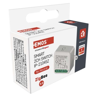 GoSmart Moduł włączeniowy IP-2104SZ, ZigBee, 2-kanałowy, bez przewodu zerowego