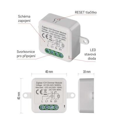 GoSmart modul stmívací IP-2111DZ, ZigBee, 1-kanálový