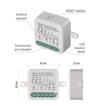 GoSmart modul motorický IP-2121CZ, ZigBee, 1-kanálový