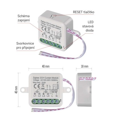 GoSmart modul motorický IP-2122CZ, ZigBee, 2-kanálový