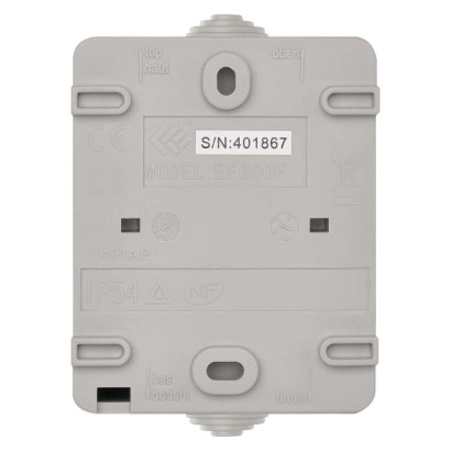 Zásuvka nástěnná, šedo-černá, IP54