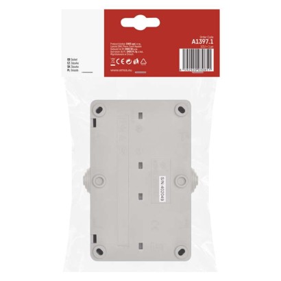 Zásuvka nástěnná dvojitá, šedo-černá, IP44