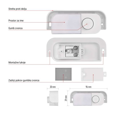 Nadomestni gumb za žične zvonce P57101, P57102