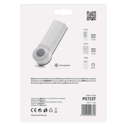 Kültéri tartalék nyomógomb P5723 csengőhöz, 1x CR2032