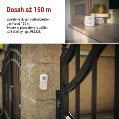 Domovní bezdrátový zvonek P5736 na 3× AA