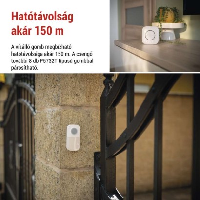 Vezeték nélküli csengő P5736, 3× AA