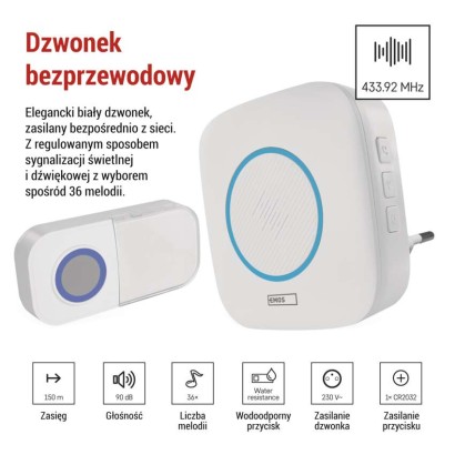 Dzwonek bezprzewodowy AC P5737