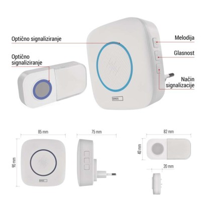 Brezžični hišni zvonec P5737 za vtičnico