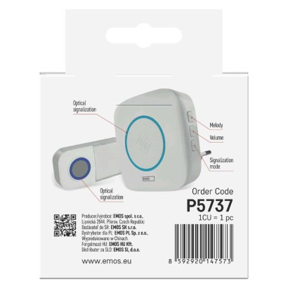 Domovní bezdrátový zvonek P5737 do zásuvky