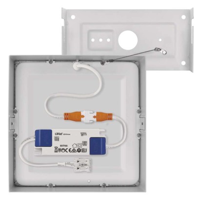 LED prisadené svietidlo, štvorec, biele, 12,5W,Neutrálna biela