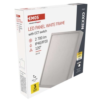 LED felületi lámpatest NEXXO, négyzet, fehér, 28,5W, CCT