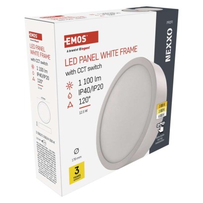 Panel LED natynkowy NEXXO, okrągły, biały, 12,5W, CCT
