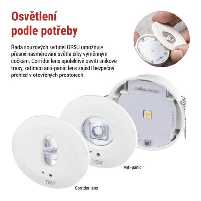 Nouzové svítidlo ORSU 1W 130lm 3h MT