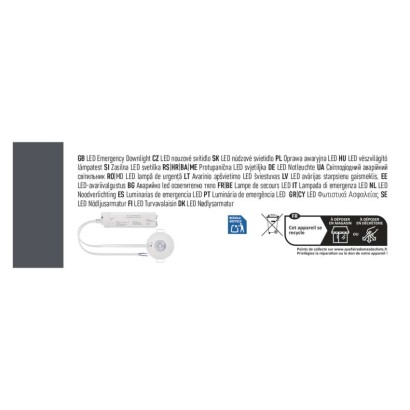 LED-avariivalgusti ORSU 1W, 130lm, 3 h