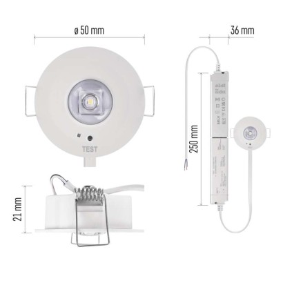 LED-avariivalgusti ORSU 1W, 130lm, 3 h