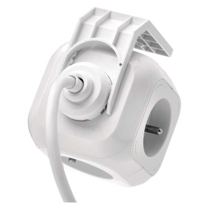 Predlžovací kábel - kocka 1,9 m / 4 zásuvky / biely / PVC / s USB / 1 mm2