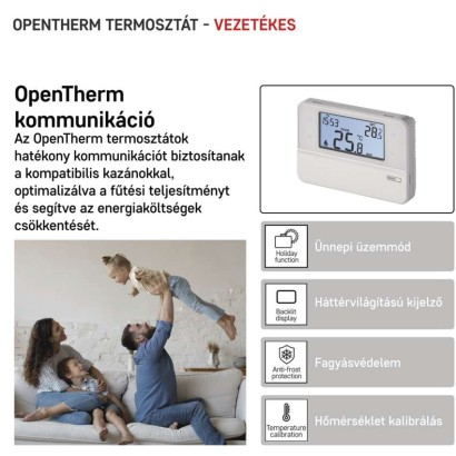 Programozható vezetékes OpenTherm szobatermosztát P5606OT