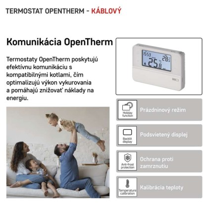 Izbový programovateľný drôtový OpenTherm termostat P5606OT