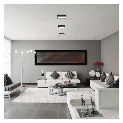 LED panel NEXXO,nadometni,  kvadratni, črn, 12,5W, nastavljiva CCT