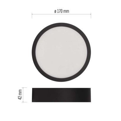 LED panel NEXXO,nadometni,  okrogli, črn, 12,5W, nastavljiva CCT