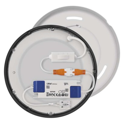 LED panel NEXXO,nadometni,  okrogli, črn, 12,5W, nastavljiva CCT