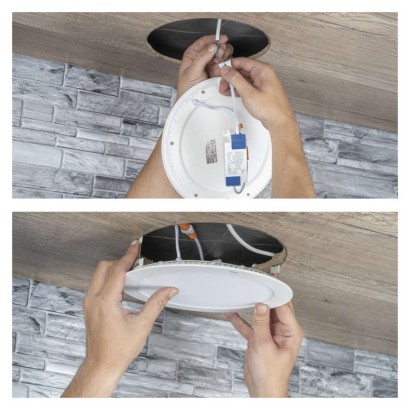 LED süllyesztett lámpatest NEXXO, kerek, fehér, 7W, meleg fehér