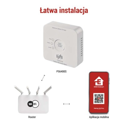 GoSmart detektor tlenku węgla TCS0101W z WiFi