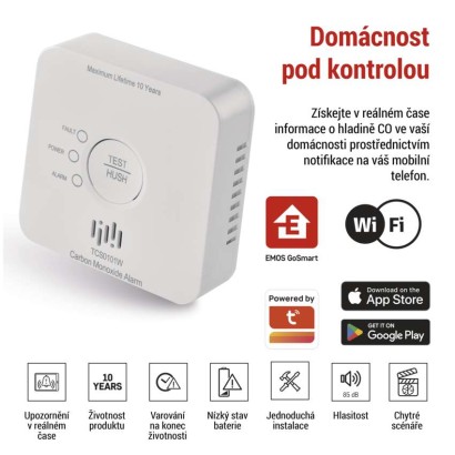GoSmart Detektor oxidu uhelnatého TCS0101W s WiFi