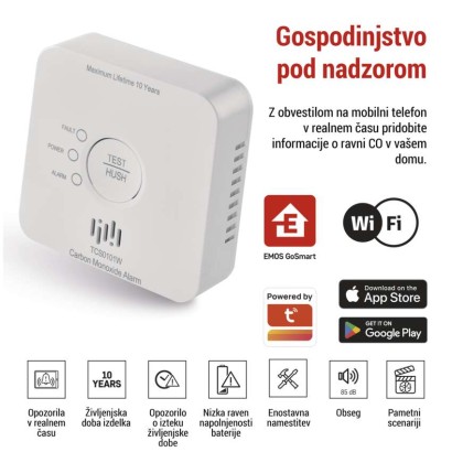 GoSmart detektor ogljikovega monoksida TCS0101W z WiFi