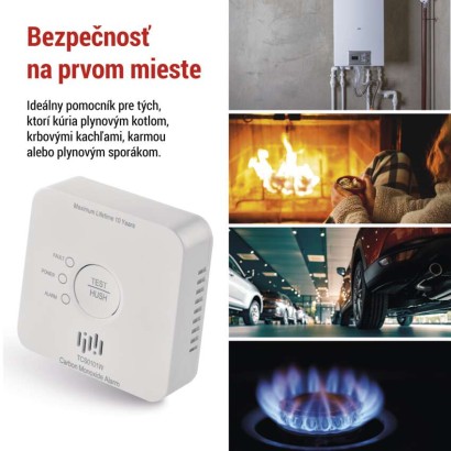 GoSmart detektor oxidu uhoľnatého v miestnosti TCS0101W s WiFi