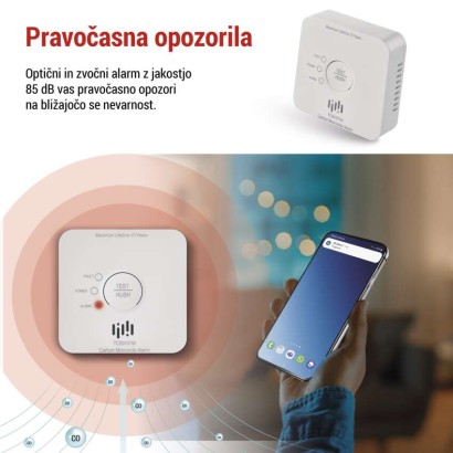 GoSmart detektor ogljikovega monoksida TCS0101W z WiFi