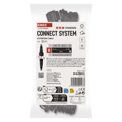 Predlžovací kábel pre spojovacie reťaze Standard čierny, 10 m, vonkajší aj vnútorný