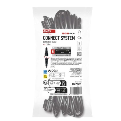 Predlžovací kábel pre spojovacie reťaze Profi čierny, 10 m, vonkajší aj vnútorný