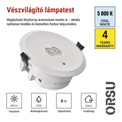 EMOS LED vészvilágító lámpatest ORSU 6W 450 lm 3 óra