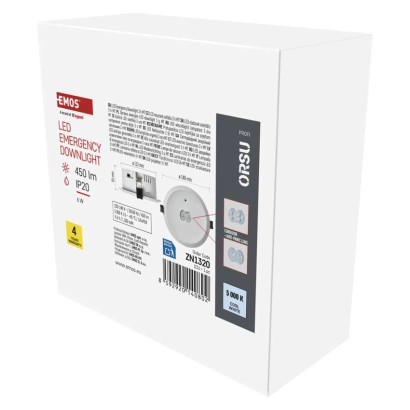 EMOS LED vészvilágító lámpatest ORSU 6W 450 lm 3 óra