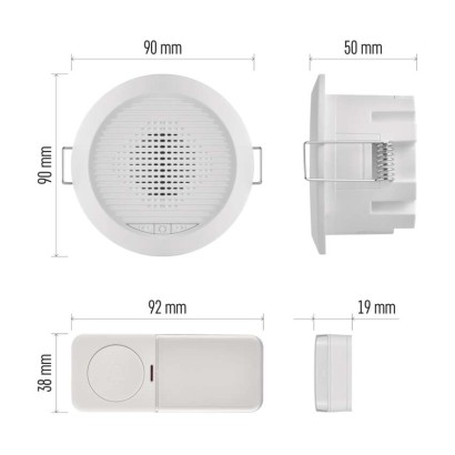 Dzwonek przewodowy/bezprzewodowy P57103, wbudowany