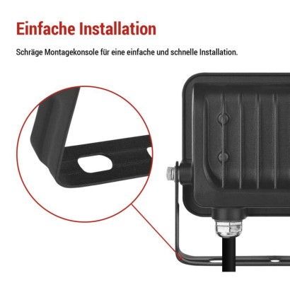 LED reflektor GLARO 20W, schwarz, IP65, 2000 lm, neutralweiß