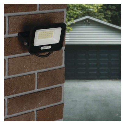 LED reflektor GLARO 20W, fekete, IP65, 2000 lm, természetes fehér