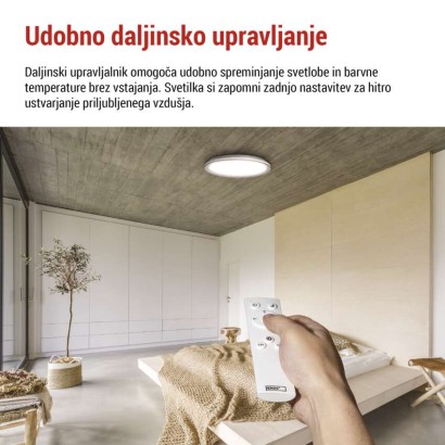 LED stropno svetilo SABI, okroglo, 30W, zatemnilno, nastavljiva CCT