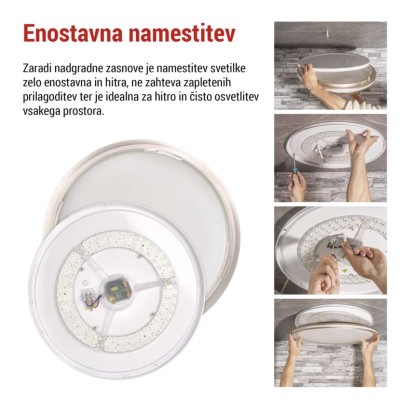 LED stropno svetilo SABI, okroglo, 45W, zatemnilno, nastavljiva CCT